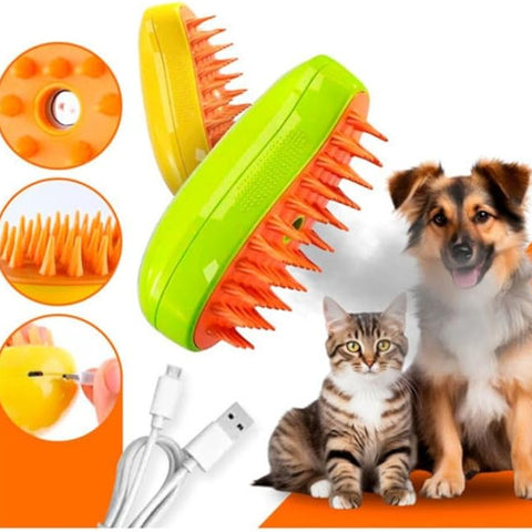 PetCare - Cepillo Vaporizador 3 En 1 - Mascota limpia su casa limpia